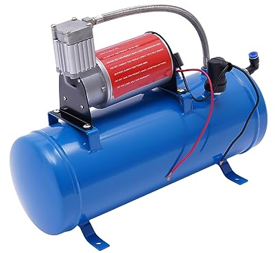 Compressore d'aria, 12 V CC, compressore portatile con serbatoio da 6 l, indicatore di manometro, robusta struttura in ferro e rame, alluminio, multifunzionale, per camion, SUV, gonfiaggio pneumatici