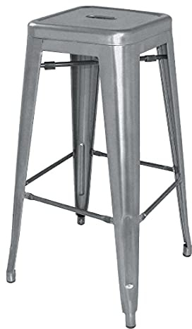 Bolero Bistro Stahlhocker Gun Metal Grey 4er Pack