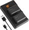 DSTE 2PCS VW-VBT190 (2300mAh/3.7V) Battery Charger Set Compatible for Panasonic HC-V160,HC-V180,HC-V260,HC-V270,HC-V520,HC-V520M,HC-V530,HC-V550,HC-V550M,HC-V710,HC-V720,HC-V720M,HC-V727,HC-V730