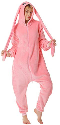 corimori 1852 Bonnie der Hase Damen Herren Onesie Jumpsuit Anzug Einteiler Kostüm Verkleidung Gr. 170-180cm, Rosa