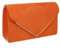 Leah Ward Women's Clutch Bag Wedding Evening Handbags Suede Night Out Purse 1616 (Orange)