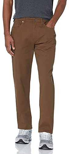 Amazon Essentials Men's Athletic-Fit 5-Pocket Stretch Twill Trouser (Available in Big & Tall), Brown, 29W / 30L