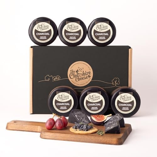 6 x Charcoal Cheddar Cheese Waxed Truckles 200g - Cheese Multibuy