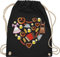 Shirtracer Turnbeutel Rucksack - Kompatibel mit Oktoberfest Tasche - Bayrisches Herz - Unisize - Schwarz - trachtenrucksack bayrische bayerische juterucksäcke trachtentaschen bayrisch beutel