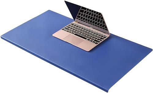 Büro Schreibtischunterlage aus Leder, großes Mauspad mit Kantenschutz, wasserdicht, glatte Schreibunterlage für Laptop-Tastatur, 80 x 40 cm, Blau