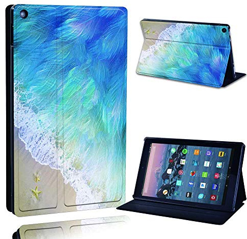 Amazon Fire HD 10 (7th Gen 2017) Alexa Leather Cover - PU Flip Leather Smart Lightweight Shell Stand Case