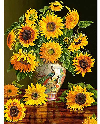 Zariocy 5D Diamond Painting Set Blume, Diamant Painting Bilder Vase Adult Runder Vollbohrer Diamant Stickerei Gemälde Kunsthandwerk Für Zuhause Wanddekoration 30x40 Cm