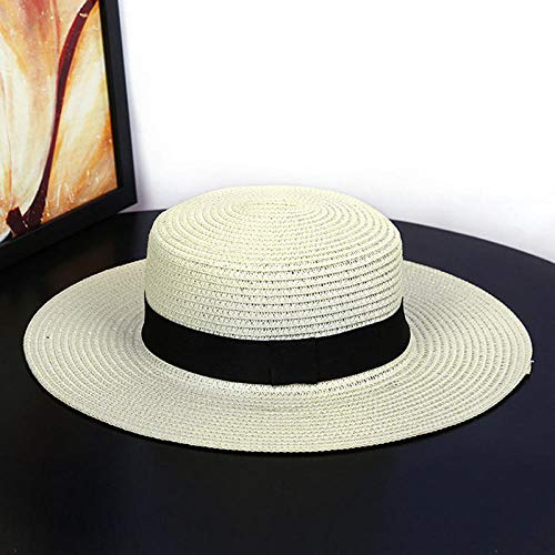 Chapeau Paille Femme Chapeau De Plage Unisexe Chapeau De Paille Chapeau Large Bord Canotier Chapeau De Soleil pour Femme Homme