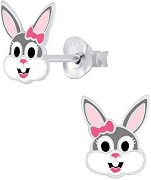FIVE-D Kinder Ohrringe Ohrstecker Hase 925 Sterling Silber Ostern (Bunny)