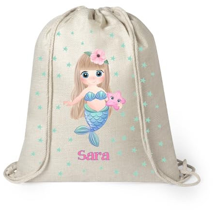 Kembilove Mochila personalizadas guardería Antibacteriana – Saco almuerzo infantil colegio de Sirena