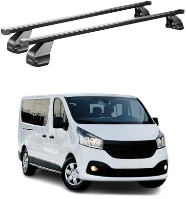 OMAC Menabo Dachträger für Opel Combo D 2012-2018 Stahl Schwarz | DIN 75302:2019 & ISO/PAS 11154:2006 geprüft, Abschließbar, City-Crash-getestet, bis 75 kg Traglast, Querträger, Grundträger
