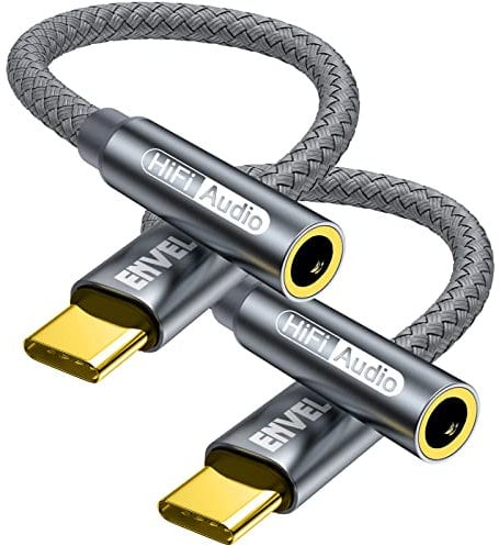Adaptador de auriculares USB C a hembra de 3,5 mm, cable de audio tipo C a auxiliar compatible con Samsung Galaxy S22 S21 S20 Ultra S20+, iPad Pro 2021/2020/2018, Google Pixel 6/5