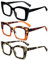 MMOWW 3 Pack Oversized Reading Glasses for Women Square Frame Fashion Style Blue Light Blocking Readers +1.0