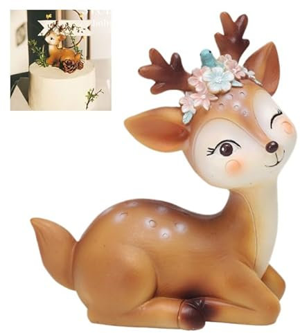 Xrten Elch Hirsch Figur,Miniatur 3D Kuchendekoratio Simulation Hirsch Ornamente Weihnachtsfigur Xmas Party Deko für Geburtstagsfeiern, Babypartys