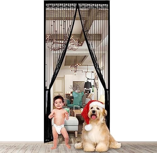 Magnet Fly Screen Door,100x220 cm Anti Mosquito Door Mesh Fly Curtain Easy to Install Without Drilling Keep Bugs Out Lets for Children's Room/Bedroom/Balcony