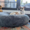 EDEL&SCHNELL Ersatz Bezug für Flocke Hundebett Hundebettbezug aus grauem Kuschelplüsch Bezüge für Hundebetten (90 cm)
