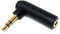 DRUT 1pcs. 3.5mm Stereo Jack to 3.5mm Jack Socket Right Angle AUX Cable Adapter (Black Gold)