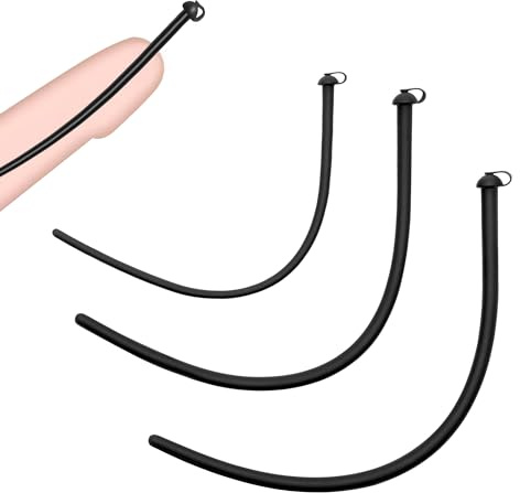 Weimob Silikon Sounding Penis Stick mit Harnröhren Plug mit Bohrung Penis Plug Hohler Katheter Harnröhrenkanal Sondenrohr für Urethralstopfen Männer Masturbation Sex Spielzeug Größe: S+M+L Glatt