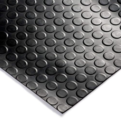 Mugar- Suelo Antidelizante Negro de Caucho de 1,5 Milímetros- Recubrimiento de Suelo para Gimnasios, Talleres, Base para Electrodomésticos y Mucho Más (1,5 x1 Metros)
