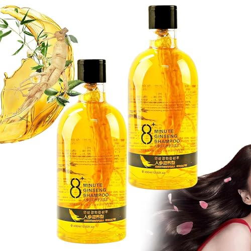 8 Minute Ginseng Shampoo - Ginseng Extract Root Nourishing Shampoo,Botanical Extracts Gently Nourish Hair,Anti-Hair Loss Shampoo for Men & Women,Restore Smooth Soft Hair (2 Pcs)