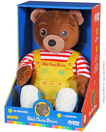 Peluche interactive Gipsy Petit Ours Brun Conteur d'Histoires 28 cm Marron