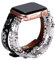 JewelryWe Armband Damen Ersatzarmband Kompatibel mit Apple Watch Armband 42mm/44mm/45mm/49mm Vintage Elastisch Perlenarmband Lederarmband iWatch Armband für Series 8/7/SE/6/5/4/3/2/1 Schwarz
