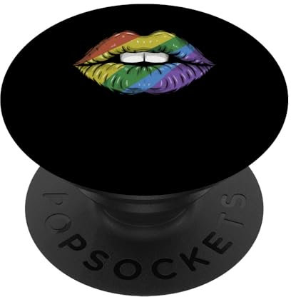 Regenbogen Kiss Kuss Kussmund PopSockets mit austauschbarem PopGrip