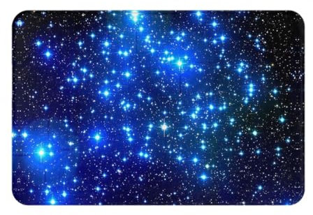 HAHAFU Fußmatte mit Galaxie-Sternen, innen außen, 40 x 60 cm, bedruckt, waschbar, rutschfest, saugfähig, Eingangsteppich, Bodenmatte