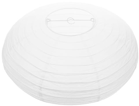 Ciieeo 1pc White Paper Lamp Shades Oval Foldable Lampshades Chinese Ancient Lampshade Round Paper Bamboo Lampshades for Ceiling Lights Home Decor