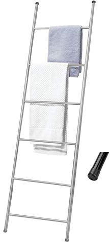 NEECS Metal Towel Ladder, Wall-Leaning Drying Rack Ladder, 6-Layer Blanket Ladde with 4 Rubber Ends for Newspaper, Blankets,Throw Blankets, Quiltswhite
