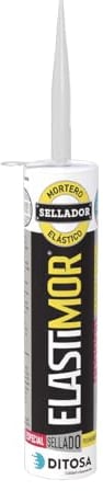 ELASTIMOR Mortero Sellador, Cemento Express, Impermeable, para encintados, llagueados, sellados, rejunteados, reparaciones, Tubo 310 ml x1 GRIS