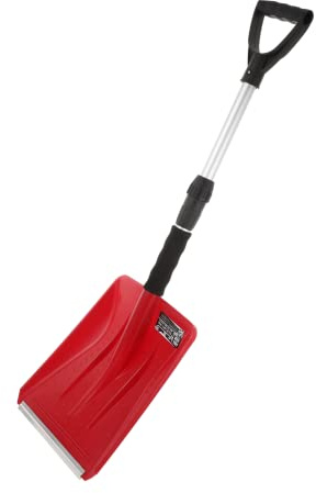 Pelle à Neige Rétractable pour Voiture, Aluminium, Plastique Rouge | Outil de Déneigement Multifonction, Rangement Facile, Poignée Ergonomique Antidérapante, Neige et Motoneige