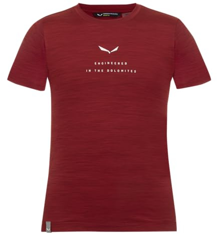 Salewa Unisex Eagle Dry K S/S Tee, Syrah Melange, 128 cm