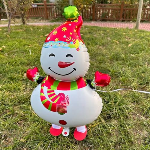 Nine san 2 Stücke Walking Weihnachten Snowman Folienballons Airwalker Schneemann Christmas Luftballons Airwalk Weihnachtsnowman Weihnachts Party Deko