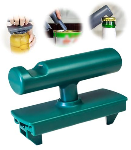 Effortless Arthritis Jar Opener, 2024 Neuest Flaschenöffner für Senioren, 2-IN-1 Glasöffner und Dosenöffner, Verstellbarer Dosenöffner für Familie, Picknick,Geschäft (1, Grün)