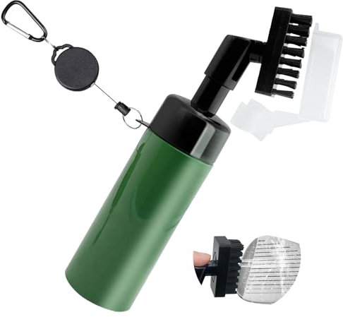 HYSHLC Golfschläger Bürste, Golf Reinigungsbürste mit Wasserspray Leicht Tragbar Golfschläger Reiniger mit Schlaufe Clip Golfschläger Reiniger für hängen auf Golf Tasche, Essentials Golfzubehör