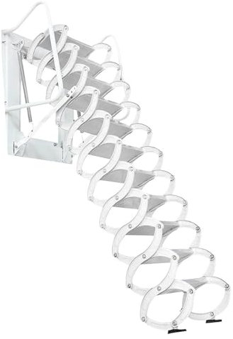 DUddTTW teleskopleiter Faltbare Dachbodenleiter, Wandmontage, Dachbodentreppe, platzsparend, Dachbodenleiter für Zuhause, Innen- und Außendachleiter rutschfest