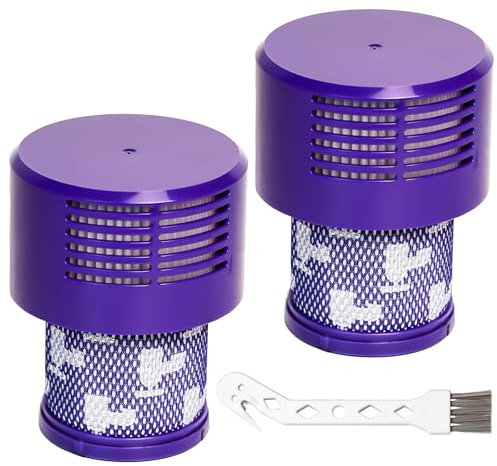 JUYLTOOL V10 Filter kompatibel mit Dyson V10 SCyclone Serie, Absolute, Animal, Total Clean, SV12, waschbar und wiederverwendbar, Ersatzteil 969082-01, 2 Stück
