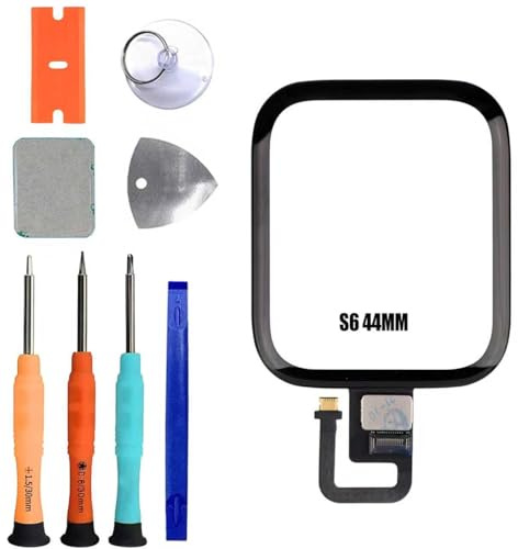 ERYNK Juego de reparación de cristal frontal para Apple Watch Series 6 44 mm [con función táctil] [con adhesivo OCA] [No LCD Screen] con juego de herramientas
