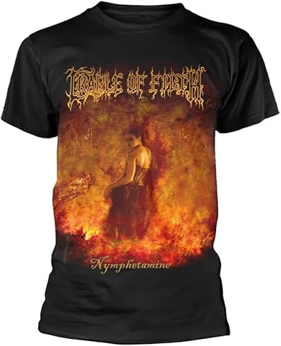 Cradle of Filth T Shirt Nymphetamine Album Band Logo Official Mens Black(X-Large)