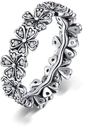 KCHSRKHXC Stackable Daisy Flower Finger Rings For Women Wedding Jewelry