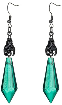 Halloween Ohrringe, Halloween Fledermaus Ohrringe, Gothic Ohrringes, Punk-Rock-Stil Fledermaus Tier HalloweenKostüm Ohrringes Frauen Schmuck(Grün)