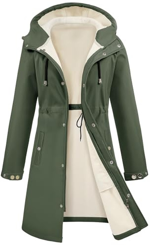 RITOSTA Softshelljacke Damen Lange Übergangsjacke Fleece Gefüttert Winddicht Softshellmantel Wasserdicht Windbreaker Wanderjacke Atmungsaktive Jacke Regenjacke Outdoorjacke mit Kapuze