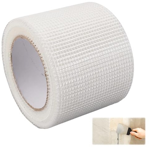 PetGlimmer 10CMx30M Glasfaserband Gewebeband, Selbstklebend Glasfasergewebe | Fiberglas Fugen Armierungsband,Spachtelnetz Fugenband Rolle,Glasfaser-Gewebeband für Nahtflicken Wandriss Nahtreparatur