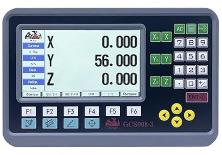3-Achsen-LCD-DRO, 2-Achsen-LCD-DRO-SET, Digitalanzeige mit 2/3 STK. 50–1000 mm linearem Skalenencoder-Lineal, 13 Sprachen for Drehfräsen(GCS908-3)