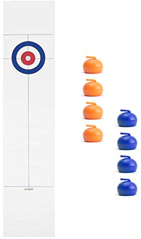 Jeu de curling de table avec 8 palets et pierres pour enfants et adultes