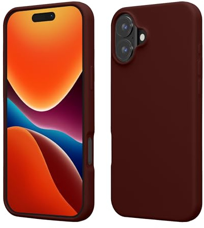 kwmobile Case Compatible with Apple iPhone 16 Case - TPU Silicone Phone Cover with Soft Finish - Tawny Red