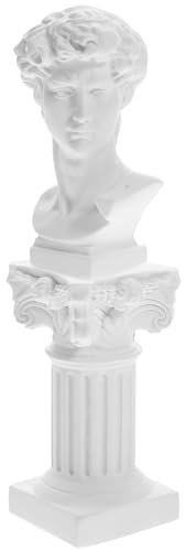 Milisten Griechische Statue David aus Kunstharz Römische Säule Leicht und Kippsicher als Wohnraumdeko zum Einzug