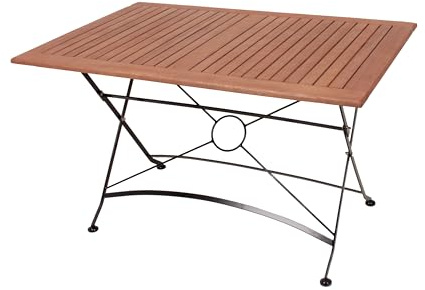DELUKE Gartentisch INGA rechteckig klappbar - Eukalyptus, Hellbraun, 120x80x74cm, rechteckig | Klapptisch Esstisch Wetterfest Outdoor Tisch