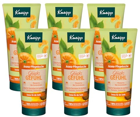 Kneipp Aroma-Pflegedusche Glücksgefühl - Mandarine und Bio Sonnenblume - Multipack - 6 x 200ml
